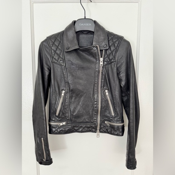 All Saints Leather Biker Jacket - Picture 1 of 5